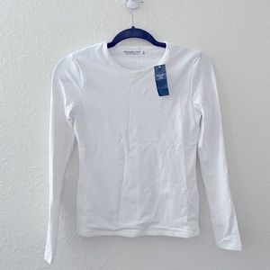 Abercrombie and Fitch Long Sleeve Cotton Seamless Crewneck Tee